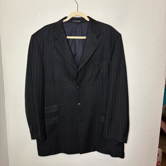 Giorgio Ferraro Classic Black Pinstripe Men's Blazer Size 44R - Picture 1 of 7